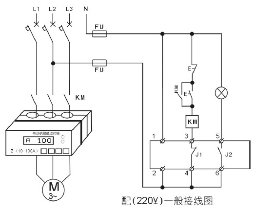 电动机hjc黄金城监控器220v一般接线图
